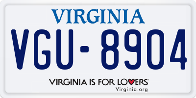 VA license plate VGU8904