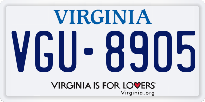 VA license plate VGU8905