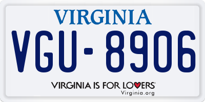 VA license plate VGU8906