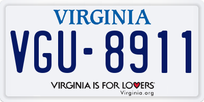 VA license plate VGU8911