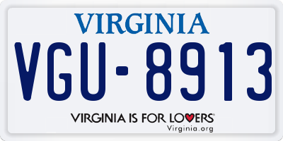 VA license plate VGU8913