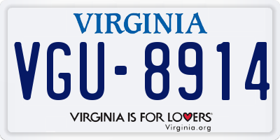 VA license plate VGU8914
