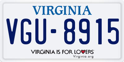 VA license plate VGU8915