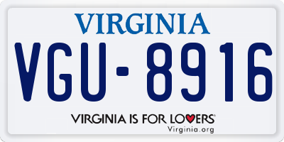 VA license plate VGU8916