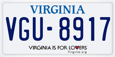 VA license plate VGU8917