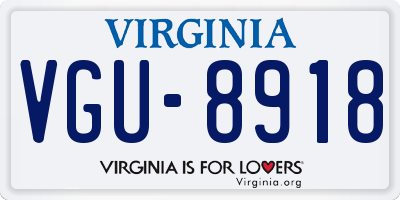 VA license plate VGU8918