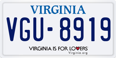 VA license plate VGU8919