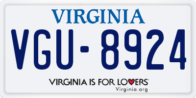 VA license plate VGU8924