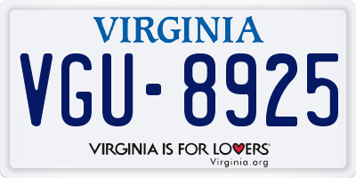 VA license plate VGU8925