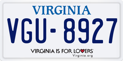 VA license plate VGU8927