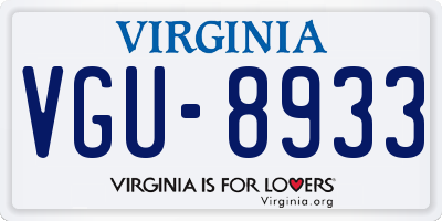 VA license plate VGU8933