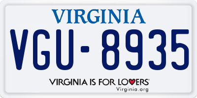 VA license plate VGU8935
