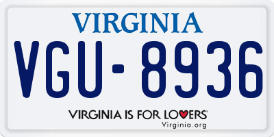 VA license plate VGU8936