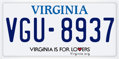 VA license plate VGU8937