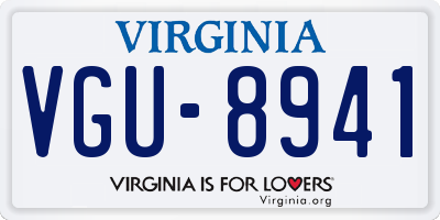 VA license plate VGU8941