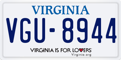 VA license plate VGU8944