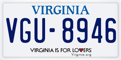 VA license plate VGU8946