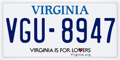 VA license plate VGU8947