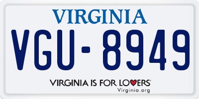VA license plate VGU8949