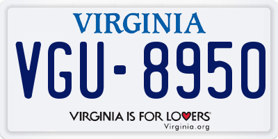 VA license plate VGU8950