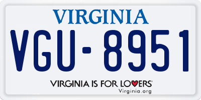 VA license plate VGU8951