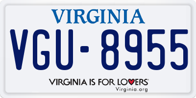 VA license plate VGU8955