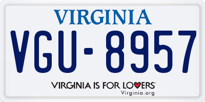 VA license plate VGU8957