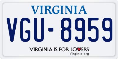 VA license plate VGU8959