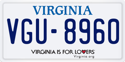 VA license plate VGU8960