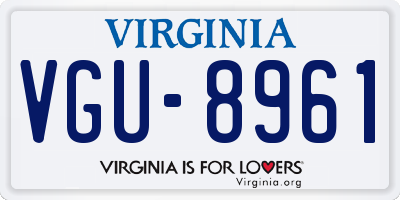 VA license plate VGU8961