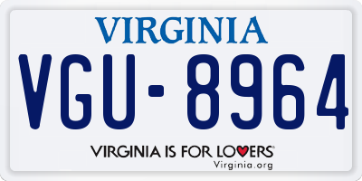 VA license plate VGU8964