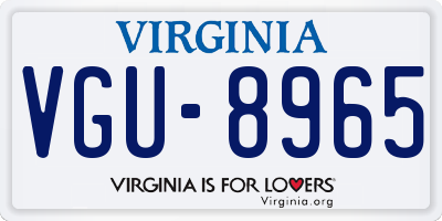 VA license plate VGU8965