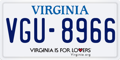 VA license plate VGU8966