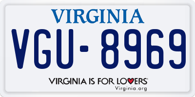 VA license plate VGU8969