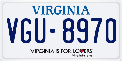 VA license plate VGU8970