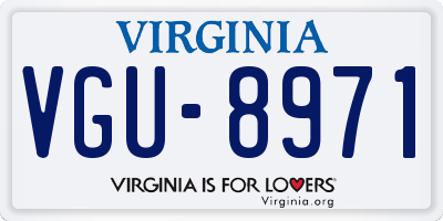 VA license plate VGU8971