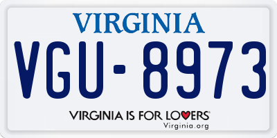 VA license plate VGU8973