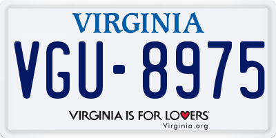 VA license plate VGU8975