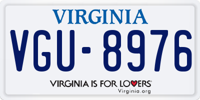 VA license plate VGU8976
