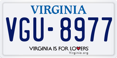 VA license plate VGU8977