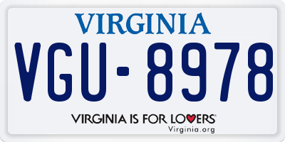 VA license plate VGU8978