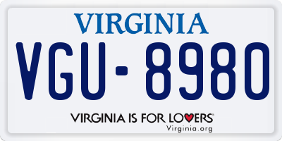 VA license plate VGU8980