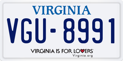 VA license plate VGU8991