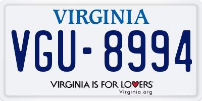VA license plate VGU8994