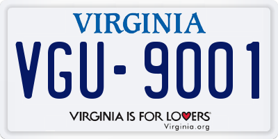 VA license plate VGU9001