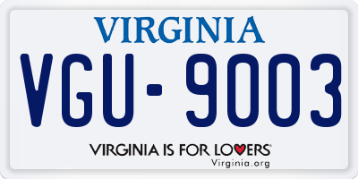 VA license plate VGU9003