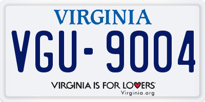 VA license plate VGU9004