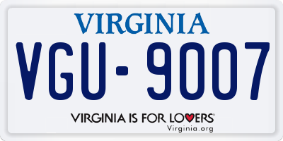 VA license plate VGU9007