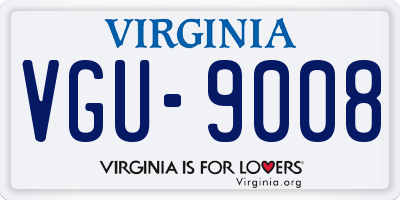 VA license plate VGU9008