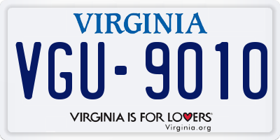 VA license plate VGU9010